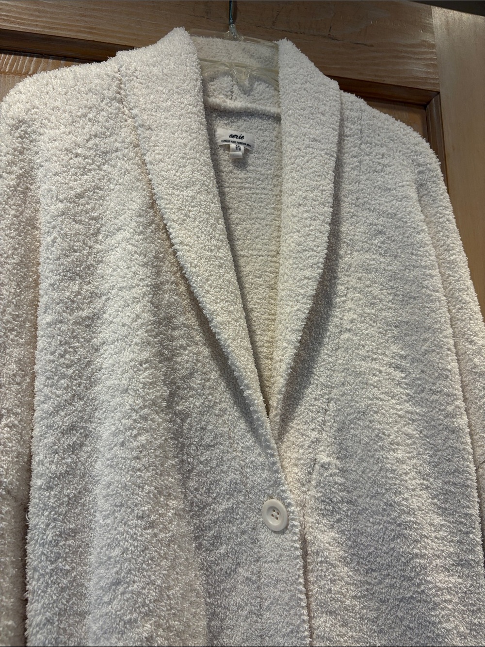 aerie Cream Bouclé Button Cardigan XXL - Picture 3 of 8